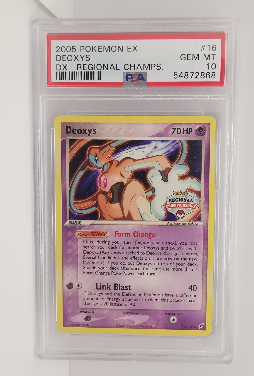 Pokemon Card 2005 PSA 10 DEOXYS 16/107 Regional Championship Pokemon Card 2005 PSA 10 DEOXYS 16/107 Regional Championship