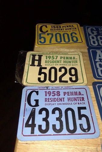 PA Hunting Licenses Vintage (14) 1949,57,58,59,60.