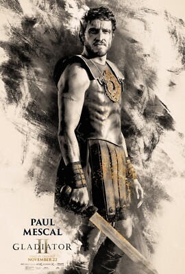 2024 Gladiator 2 Movie Poster 11X17 Paul Mescal Pedro Pascal Denzel Washington 