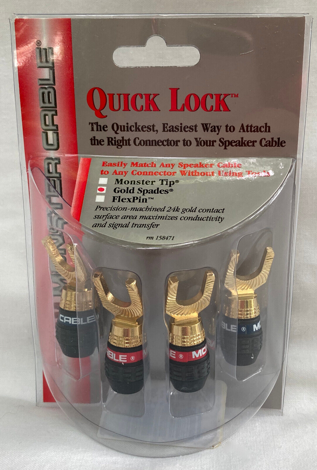 Monster Quick Lock Gold Angled Spade Modular Speaker Cable Monster Quick Lock Gold Angled Spade Modular Speaker Cable