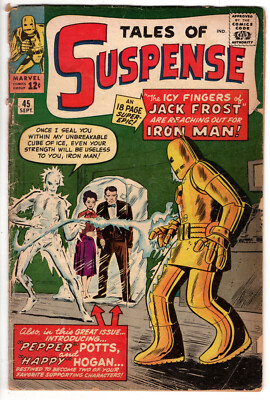 TALES OF SUSPENSE #45 (1963) - GRADE 3.0 - 1ST APP PEPPER POTTS & HAPPY HOGAN!
