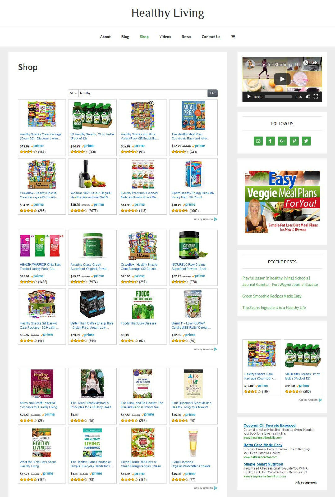 * HEALTHY LIVING * store blog affiliate website business for sale AUTO CONTENT!  2