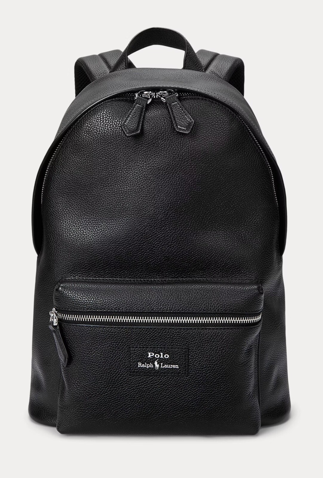 NWT Polo Ralph Lauren BLACK Pebbled Leather Backpack Bag