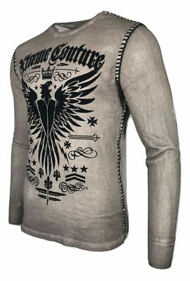 Xtreme Couture by Affliction Men's Thermal Shirt INTENSITY Biker MMA