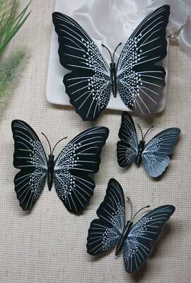 Big Butterfly 4 PC Hairclip Set, PVC Large Butterfly Wing Prom Hair Clips