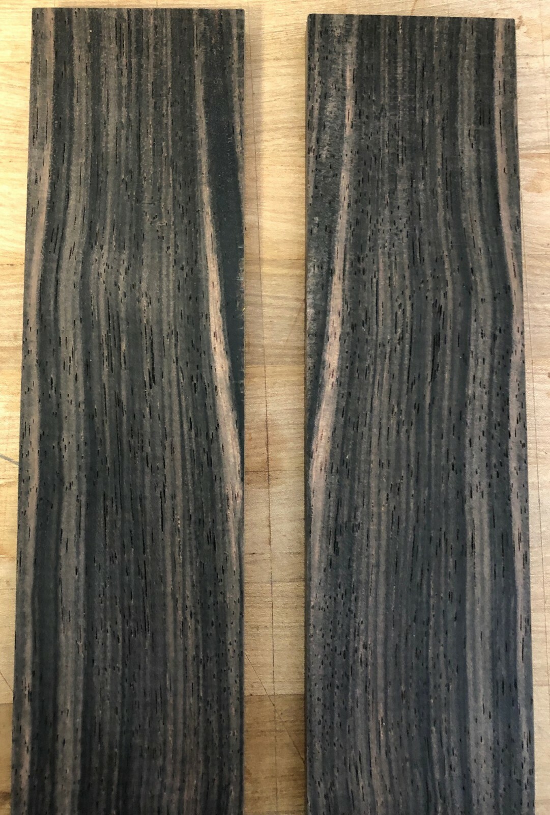 LOT OF 2, EBONY  UKULELE FRETBOARD BLANK, 5/16 x 2 x 12 scales, grips 22419-1