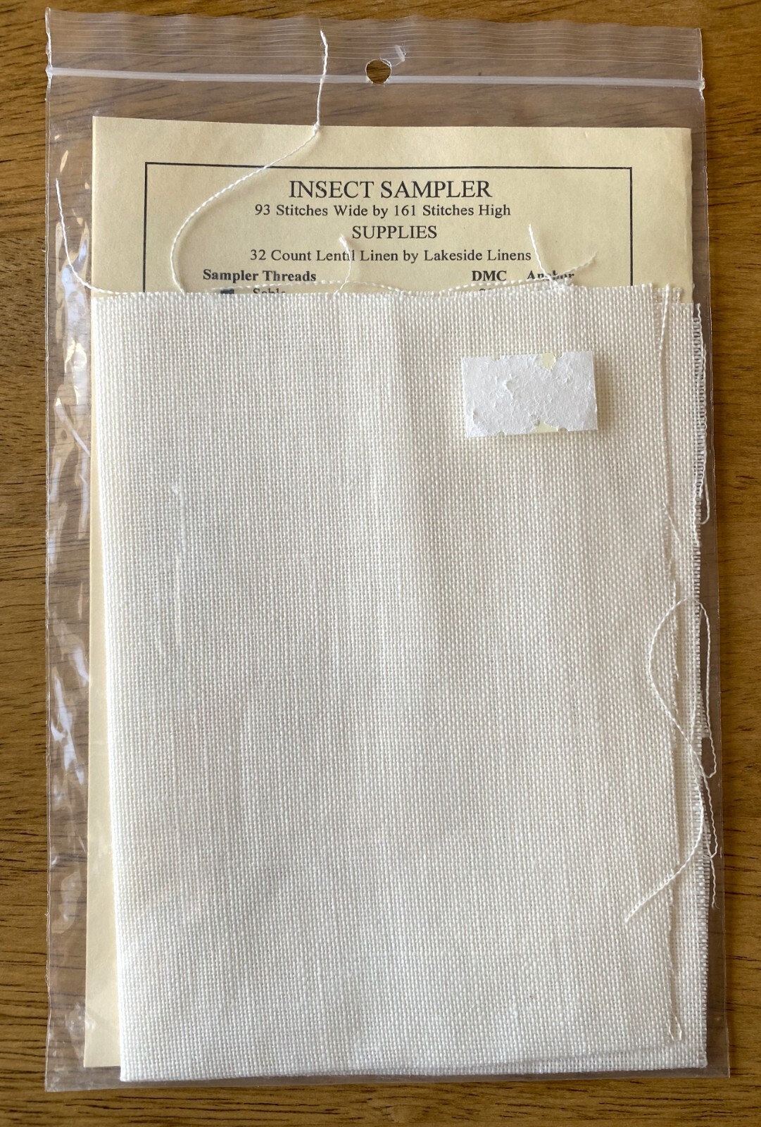 M Designs INSECT SAMPLER Chart #20 Cross Stitch Pattern w/Linen