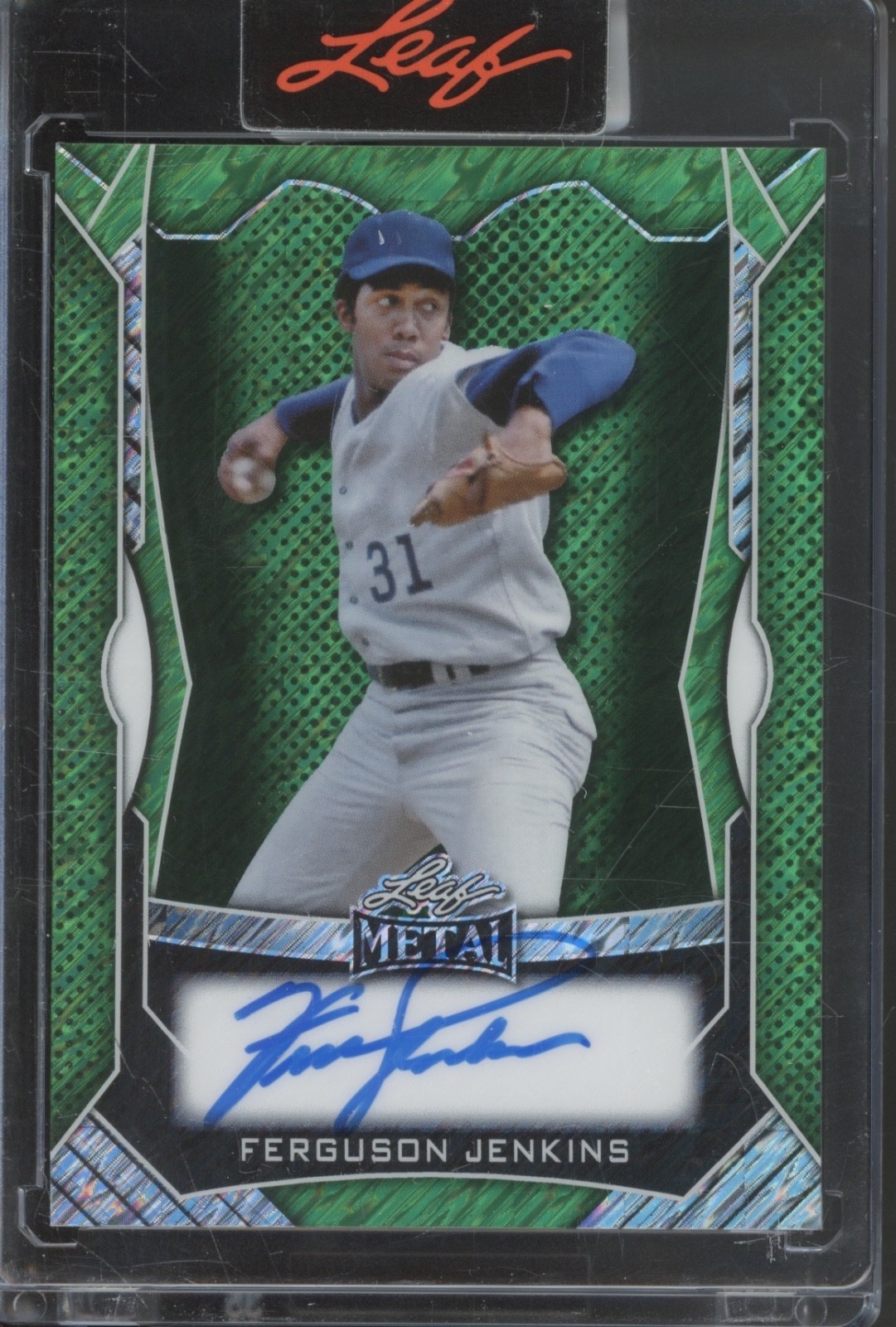 2025 Leaf Metal Green Shimmer Ferguson Jenkins 1/10 Auto Autograph