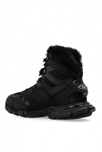 Pre-owned Balenciaga Track Hike Faux Fur-lined Sneakers 'black'