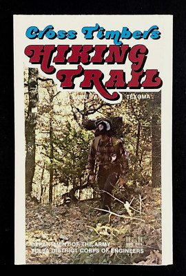 1980s Cross Timbers Hiking Trail Lake Texoma Texas OK VTG Travel Brochure Map TX