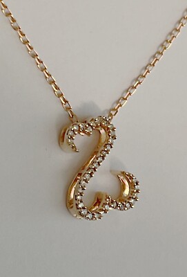 NIB~Jane Seymour Open Hearts 1/15ct Diamond 10K ROSE Gold Necklace MRP $399  