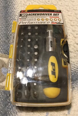 NEW! PERFORMANCE TOOL 38 PC RATCHETING SCREWDRIVER SET W9159