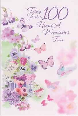 100th Birthday Day Card ~ Happy 100th Birthday