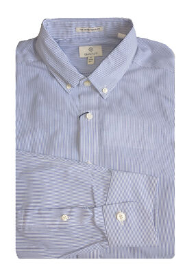 GANT DIAMOND G Men's Black Textured Stripe Fitted Shirt