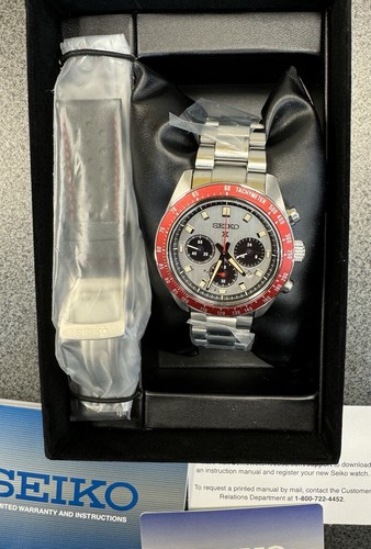Pre-owned Seiko Prospex Speedtimer Solar Steel Bracelet Silver Dial Watch Ssc945 Limited