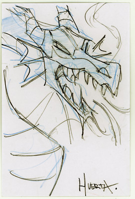 Luis Huerta Maleficent Signed Sketch full lorcana art