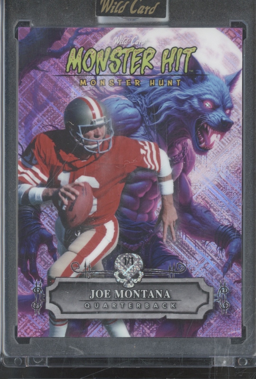 2025 Wild Card Hunt Monster Hit Werewolf Purple Joe Montana 1/1