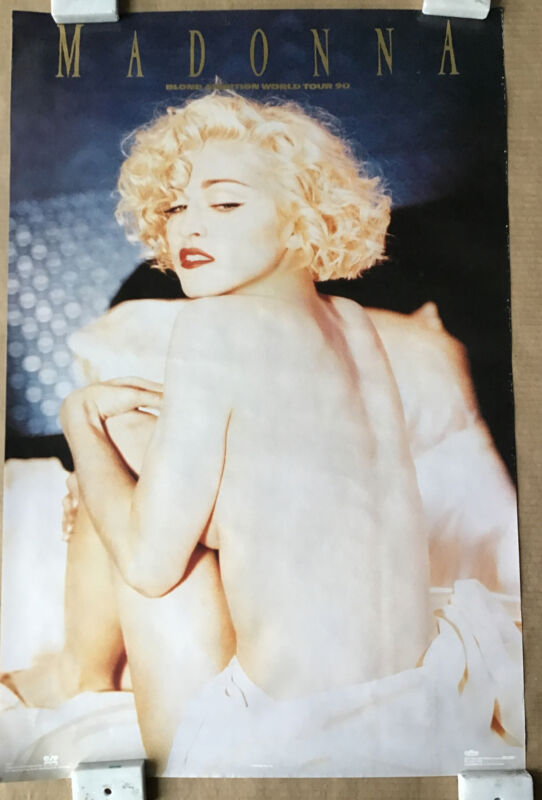 Madonna Blonde Ambition World Tour 90 Vintage Poster. Free Shipping.