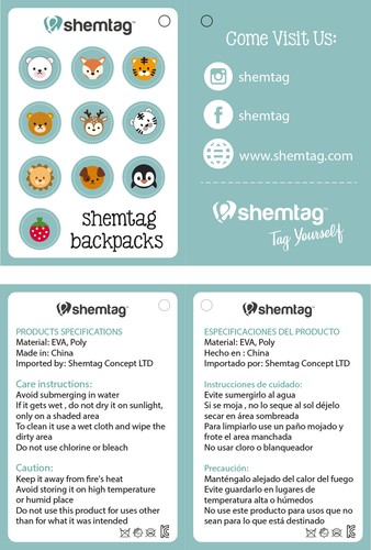 Shemtag Teddy Bear Backpack Little Backpack 10''