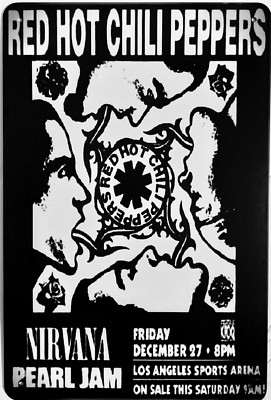 Red Hot Chili Peppers Concert Metal Sign Poster Vintage Sign Rock & Roll 12x8