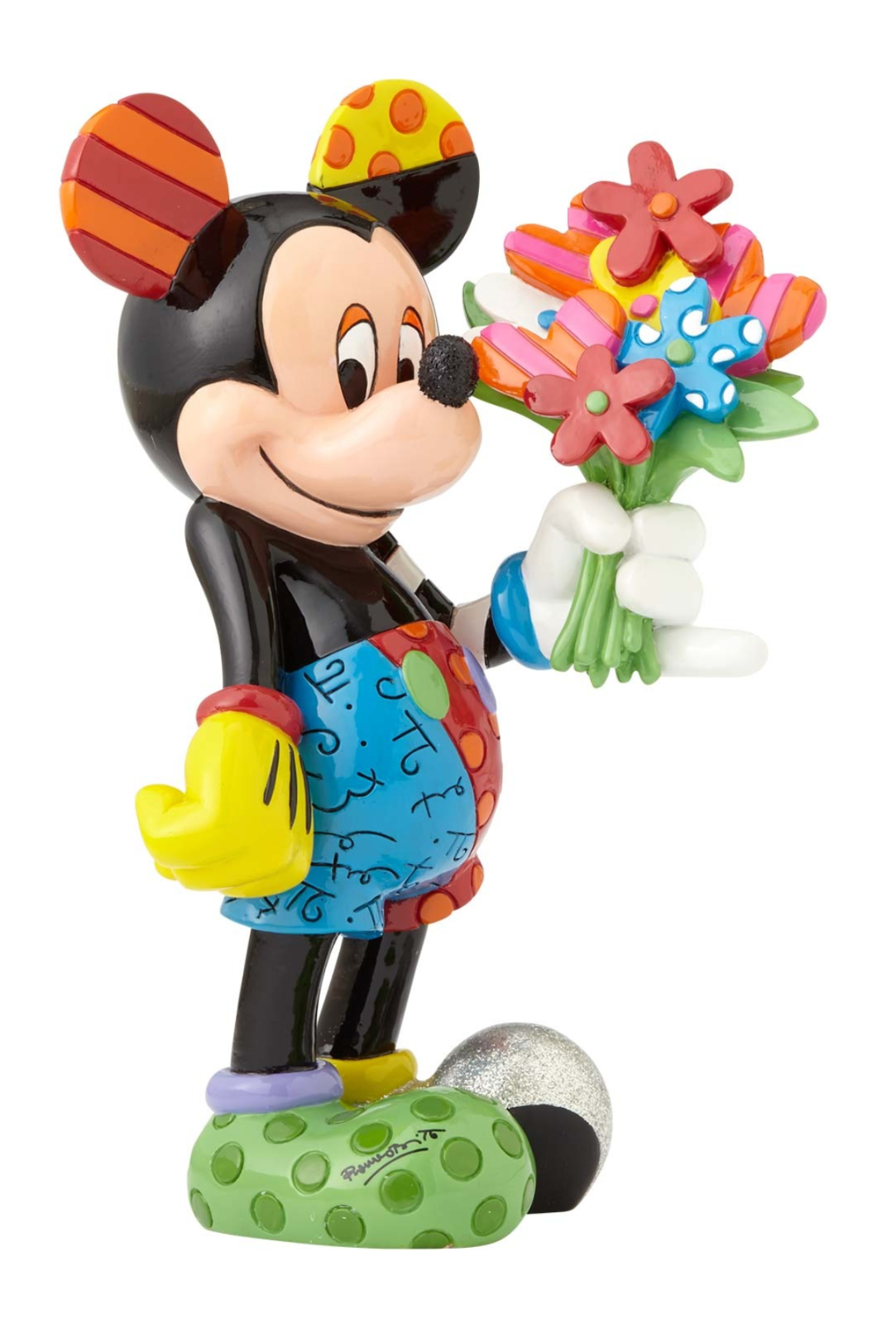 Disney Britto Mickey Mouse with Flowers Figurine New in Box Disney Britto Mickey Mouse with Flowers Figurine New in Box
