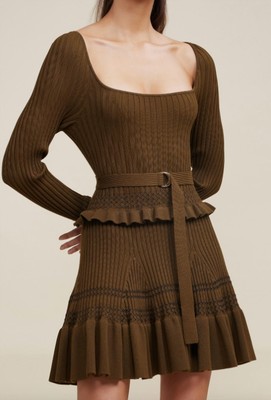 Acler wotton dress in Hunter Green Mix - size 10
