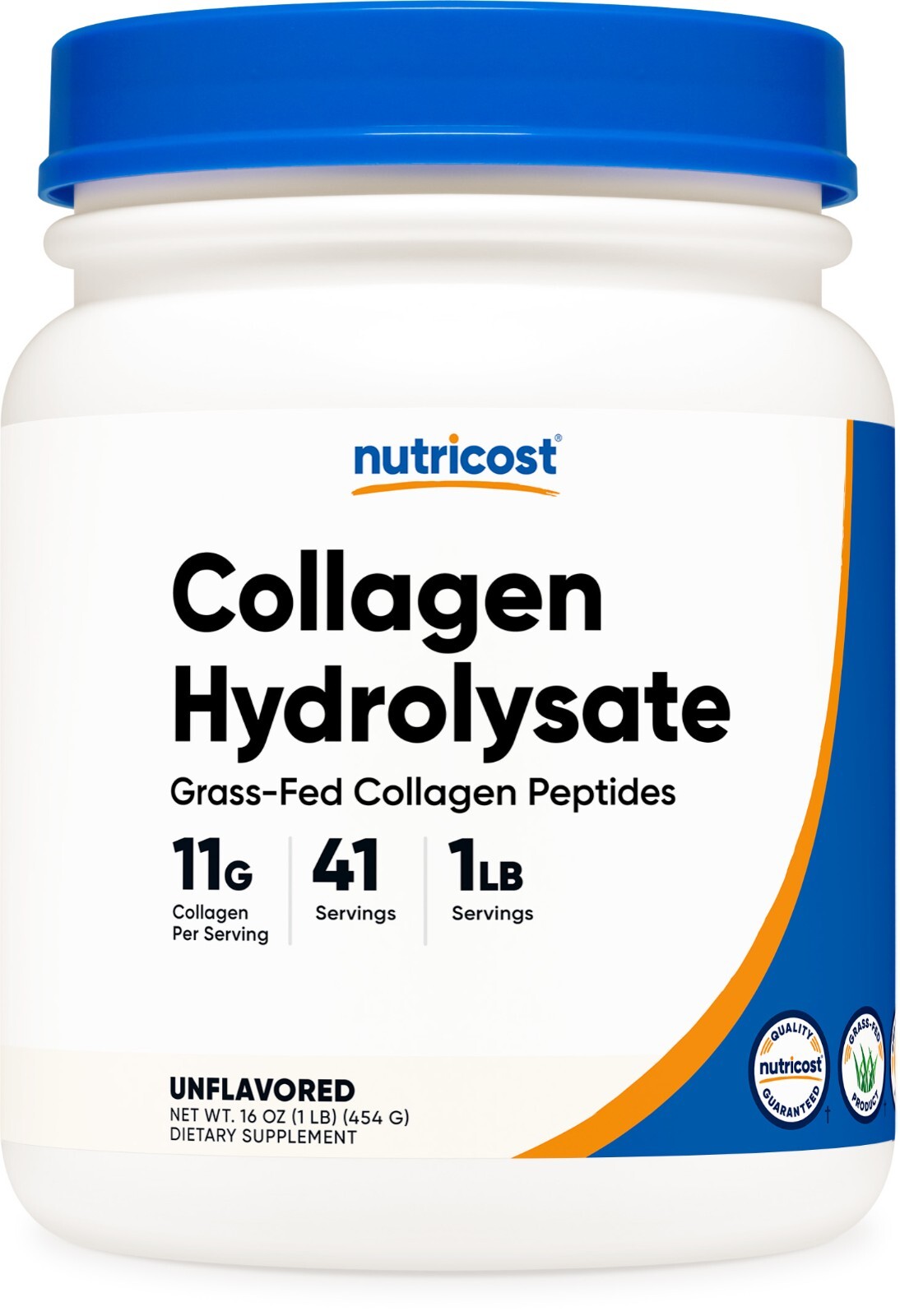 Nutricost Pure Collagen Hydrolyzate (Bovine) Powder - Grass Fed, 1 фунт (454 г)