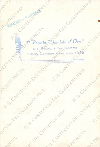 1962 Umberto DA PREDA 1 Premio Gondola d’Oro Canzone veneziana Cartolina - Picture 2 of 2