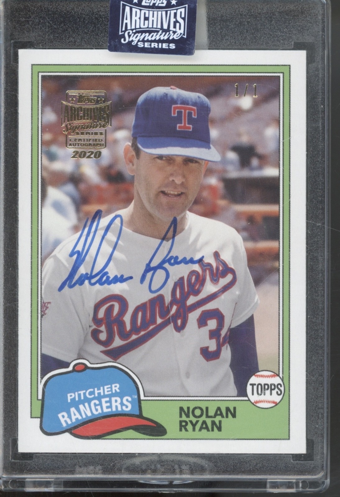 2020 Topps Archives 2018 #268 Nolan Ryan 1/1 Auto Autograph