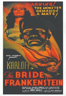 Bride Of Frankenstein reprint mini poster 2 sizes available. 