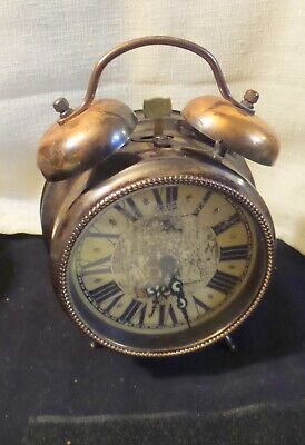 Vintage Victorian Style  Germany Copper Alarm Clock Bell 