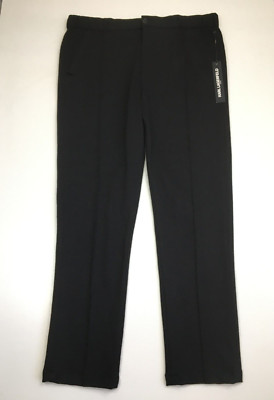 NWT KARL LAGERFELD Black Textured Fabric Elastic Waist Dress Pant Womens sz XL