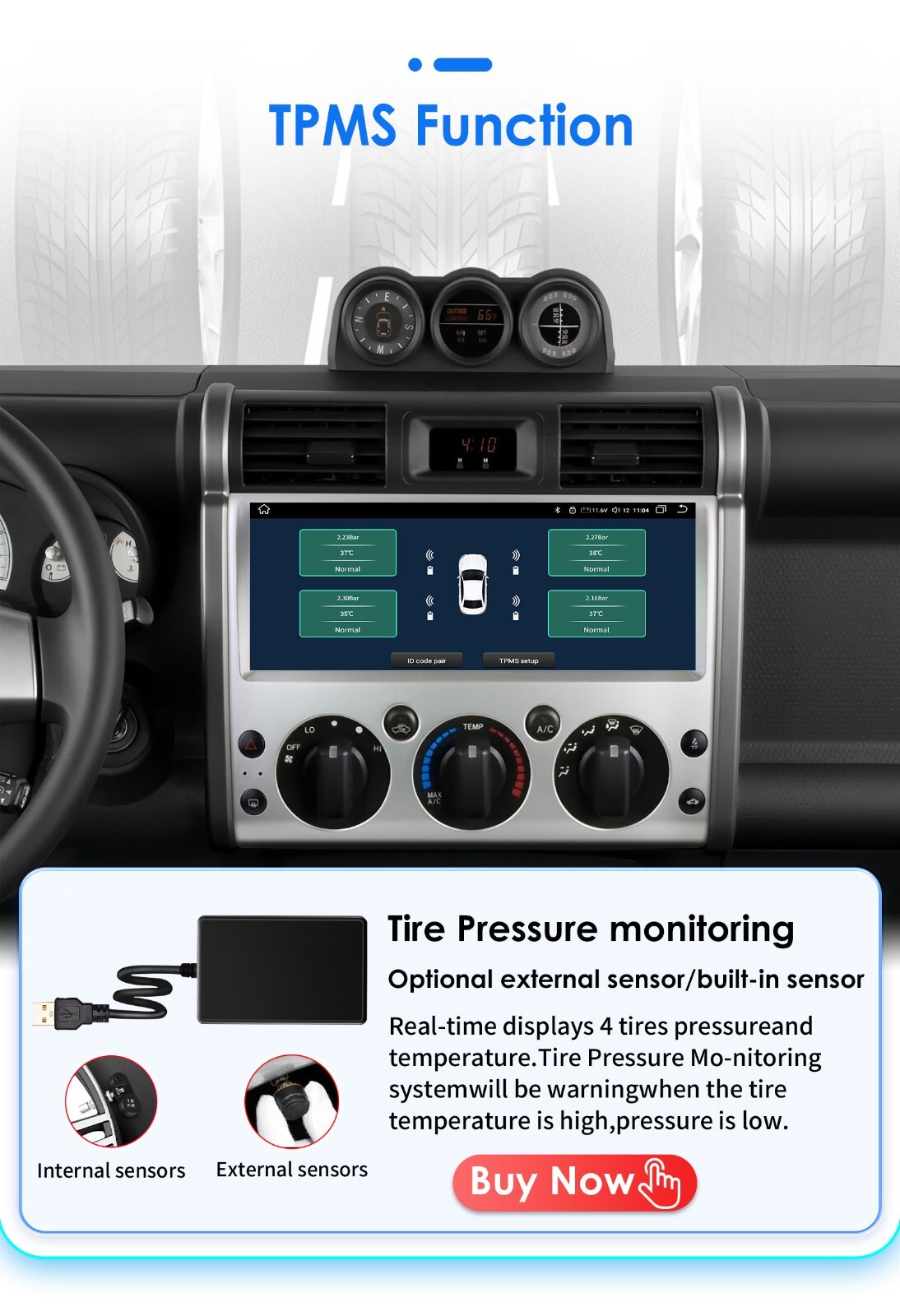 Plug&Play Android 12.3 inch Car Stereo Radio for Toyota FJ CRUISER GPS Carplay