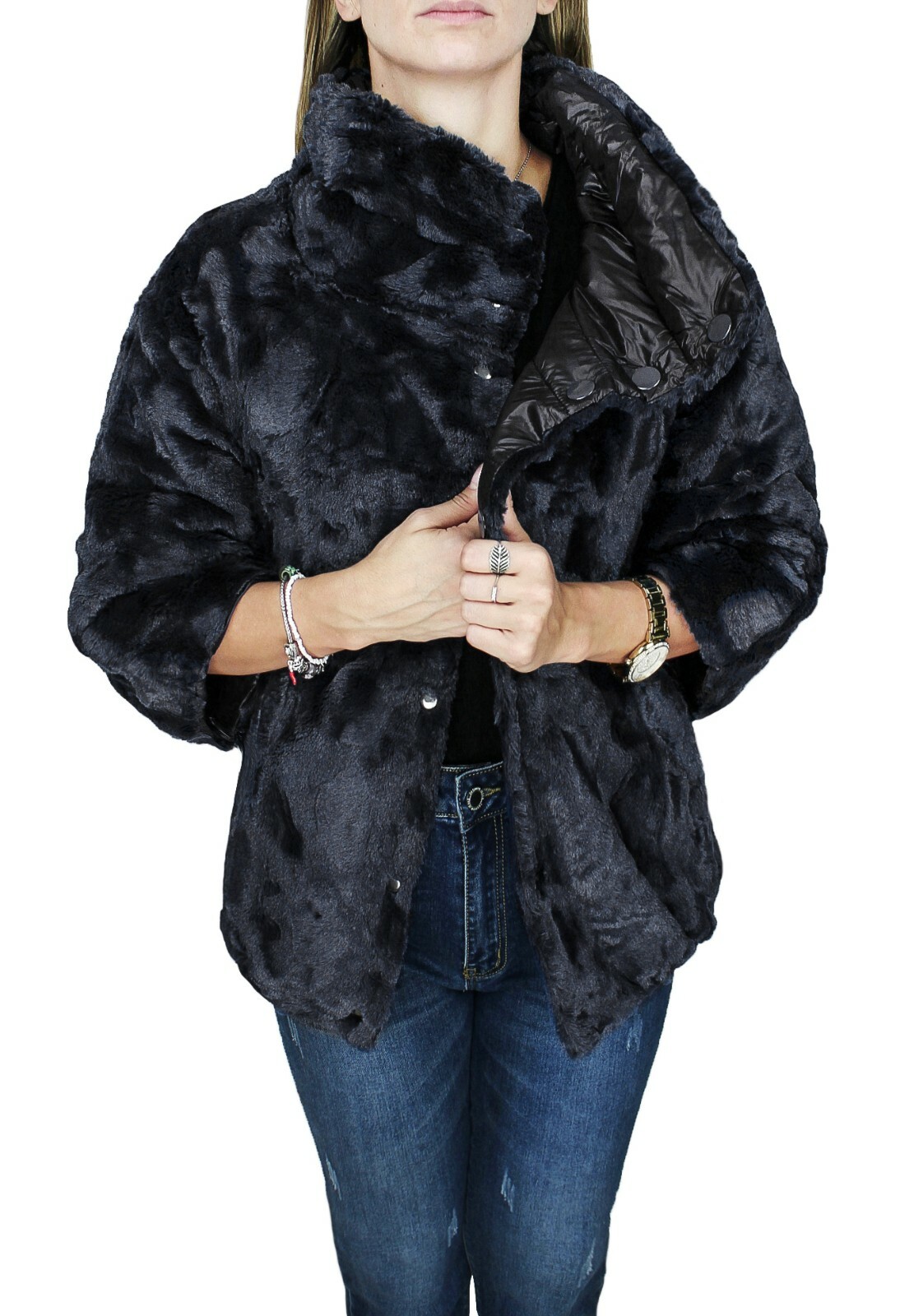 pelliccia nera donna