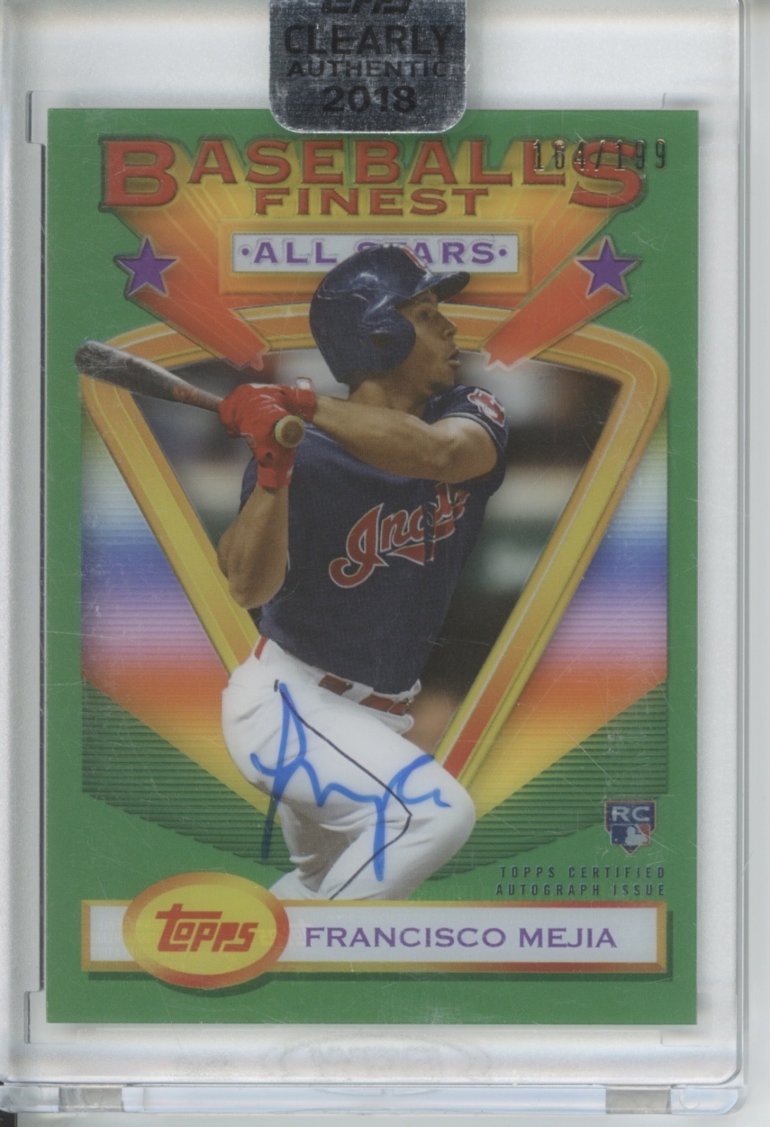 2018 Topps Clearly Authentic Green Francisco Mejia 164/199 Auto RC Rookie