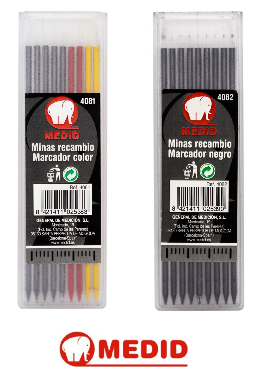 BLISTER 9x MINE IN GRAFITE / GRAFITE E PASTELLO PER MARCATORE MECCANICO MEDID