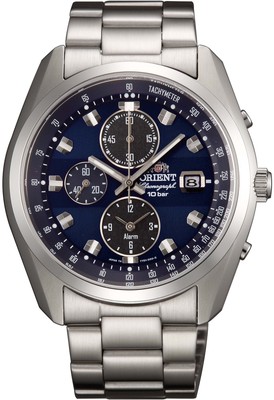 Orient Neo70'S Neo Seventies Watch Solar Chronograph Silver Navy Wv0011Ty