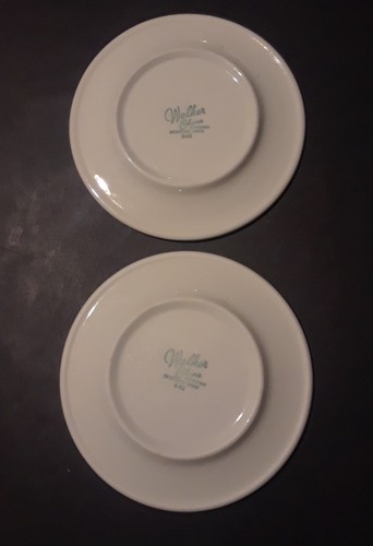 Walker China Restaurant Ware Red Flower Lace 3 Vegetable Bowls & 2 Dessert Plate