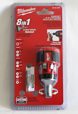 Milwaukee Tool 48-22-2320 Compact 8 in 1 Ratchet Multi-Bit Driver, NIB