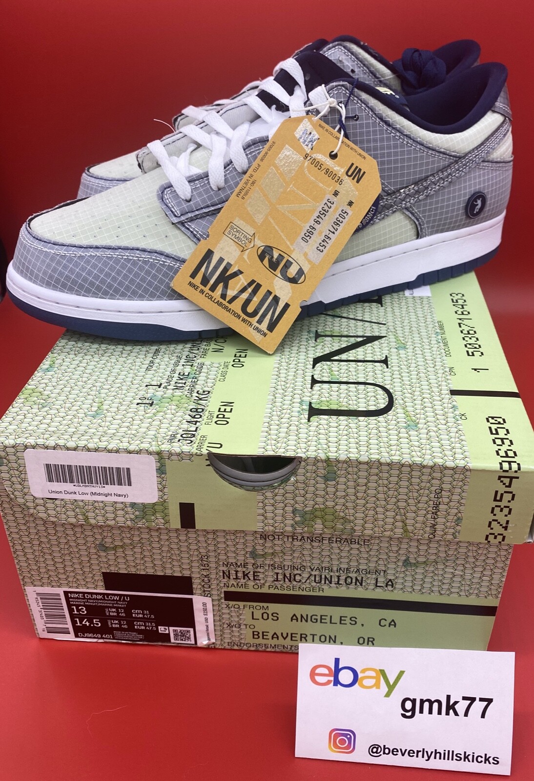 Nike x Union LA Dunk Low Pistachio Passport Pack Midnight