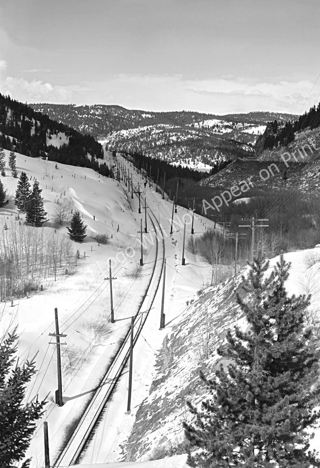 1942 Railroad Tracks, Silver Bow County, Montana Old Photo 13 x 19 Reprint