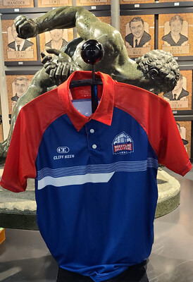 National Wrestling Hall of Fame Red White and Blue Men's Polo Shirt