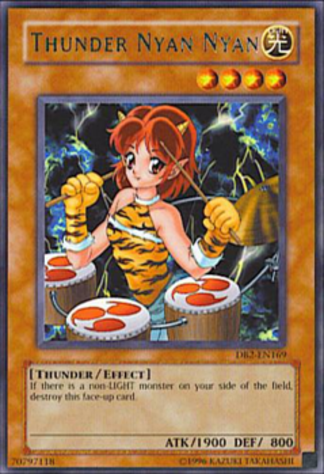 Thunder Nyan Nyan - DB2-EN169 - Rare - Unlimited Edition