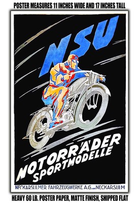 11x17 POSTER - 1925 NSU motorcycles Sport models