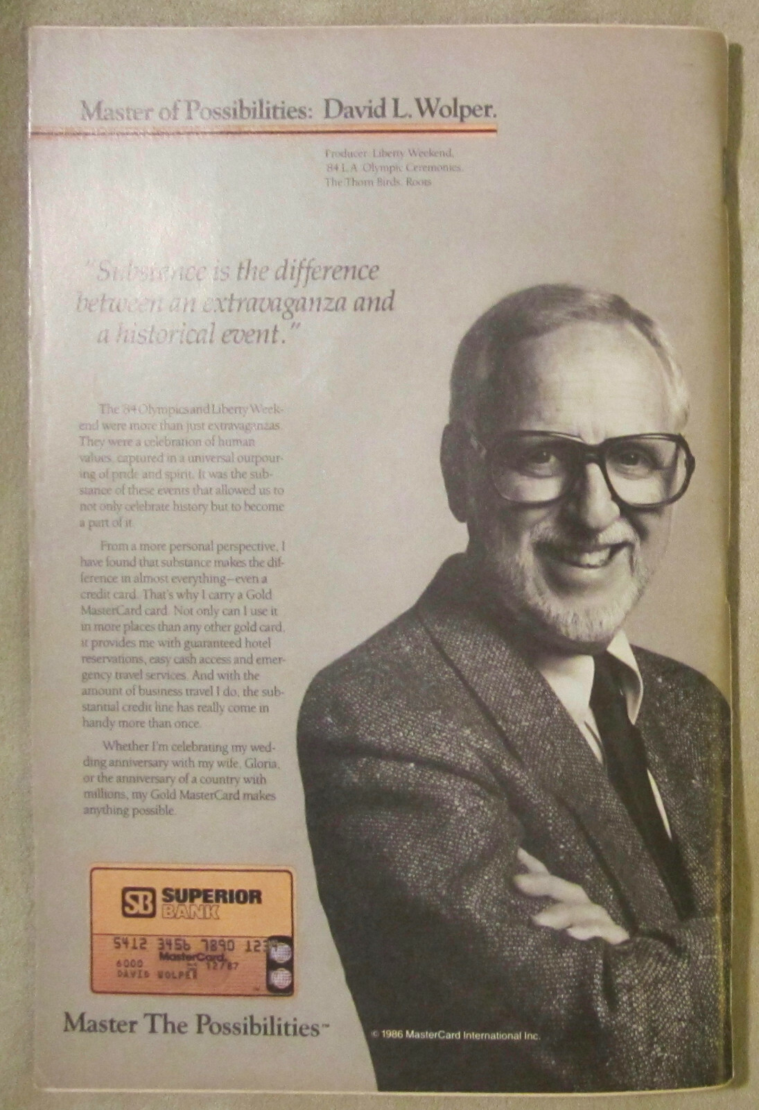 Playbill, The Palace Theatre, May'87, 