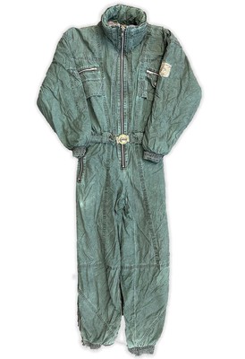 Ninety Eight Ski Suit 90s Skiing Winter Sports Full Suit Vintage Khaki - S