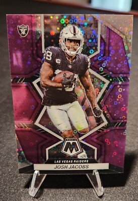 2022 Panini Mosaic Purple No Huddle Mosaic Prizm Josh Jacobs #116  1/50  