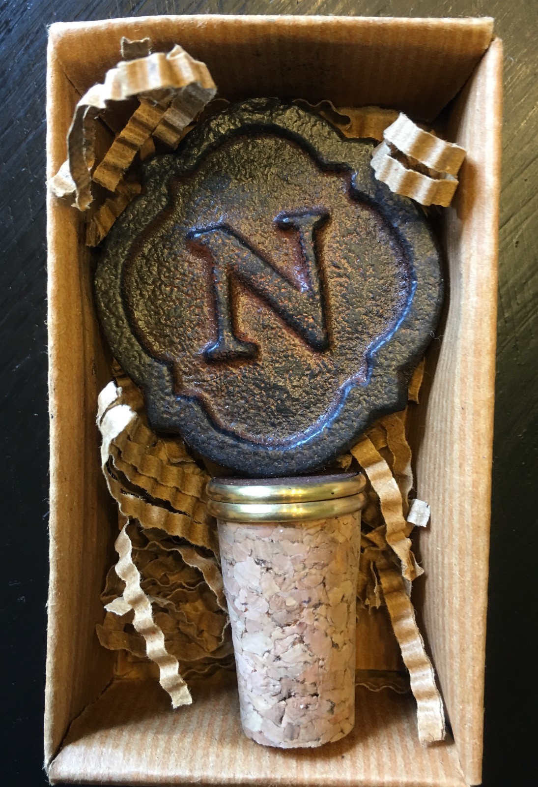 Mud Pie Initial Wine Cork Stopper Cast Iron Monogram A C D E F G J M N