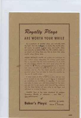 Bakers Plays for Amateurs -BOTTLED BEAUTY - Walter H. Baker Company - 1950 - USA