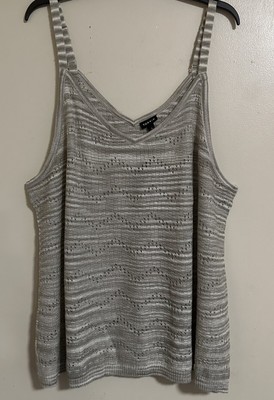 TORRID Tank Top Gray Cami Swing Sleeveless Womens 3X Plus Marled Knit NEW